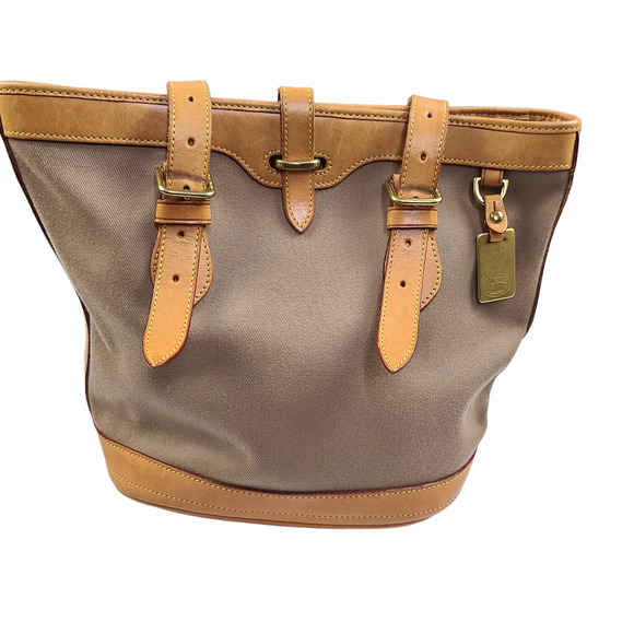 VINTAGE DOONEY & BOURKE CABRIOLET BUCKET BAG BROWN - Picture 1 of 10